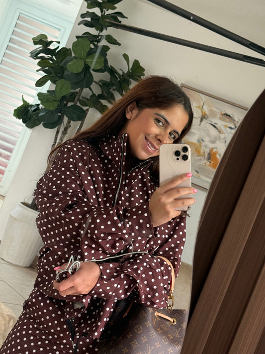 Jacket & short polka dots MARRÓN